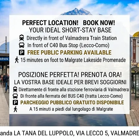 Inn B&B Near Lake Como - Close To Train & Bus - Breakfast Included *